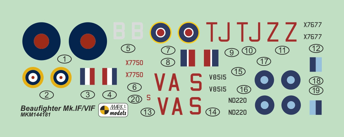 Mark I Models MKM144181 1:144 Bristol Beaufighter 'Aces'