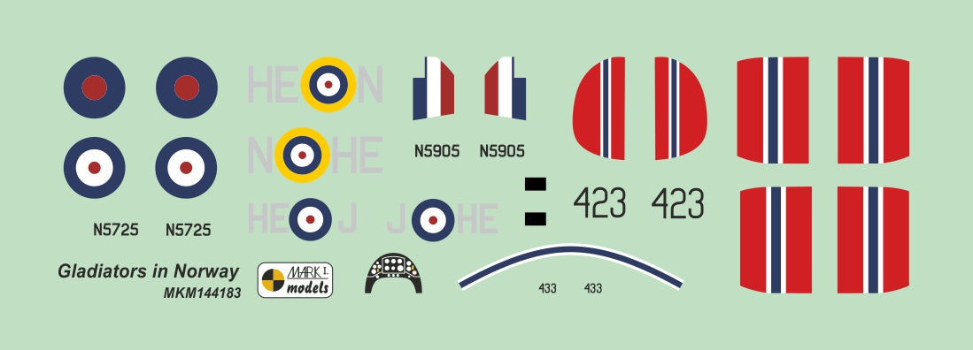 Mark I Models MKM144183 1:144 Gloster Gladiator Mk.I/II 'In Norway'