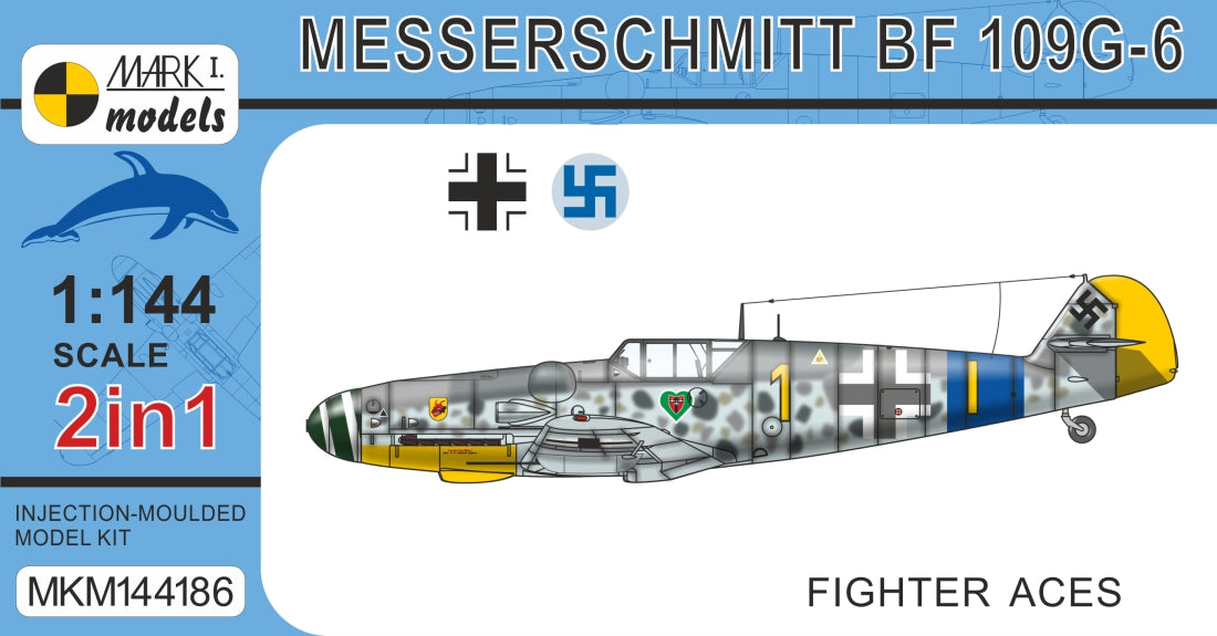 Mark I Models MKM144186 1:144 Messerschmitt Bf-109G-6 'Fighter Aces' 2in1