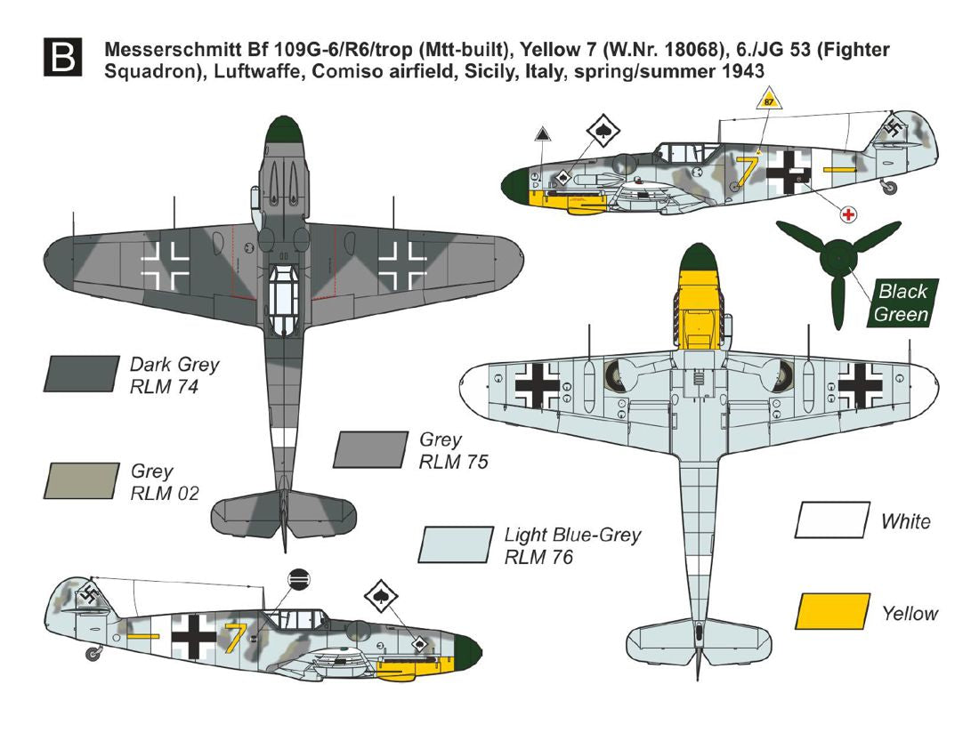 Mark I Models MKM144195 1:144 Messerschmitt Bf-109G-6 'Mediterranean Theatre' (2in1)
