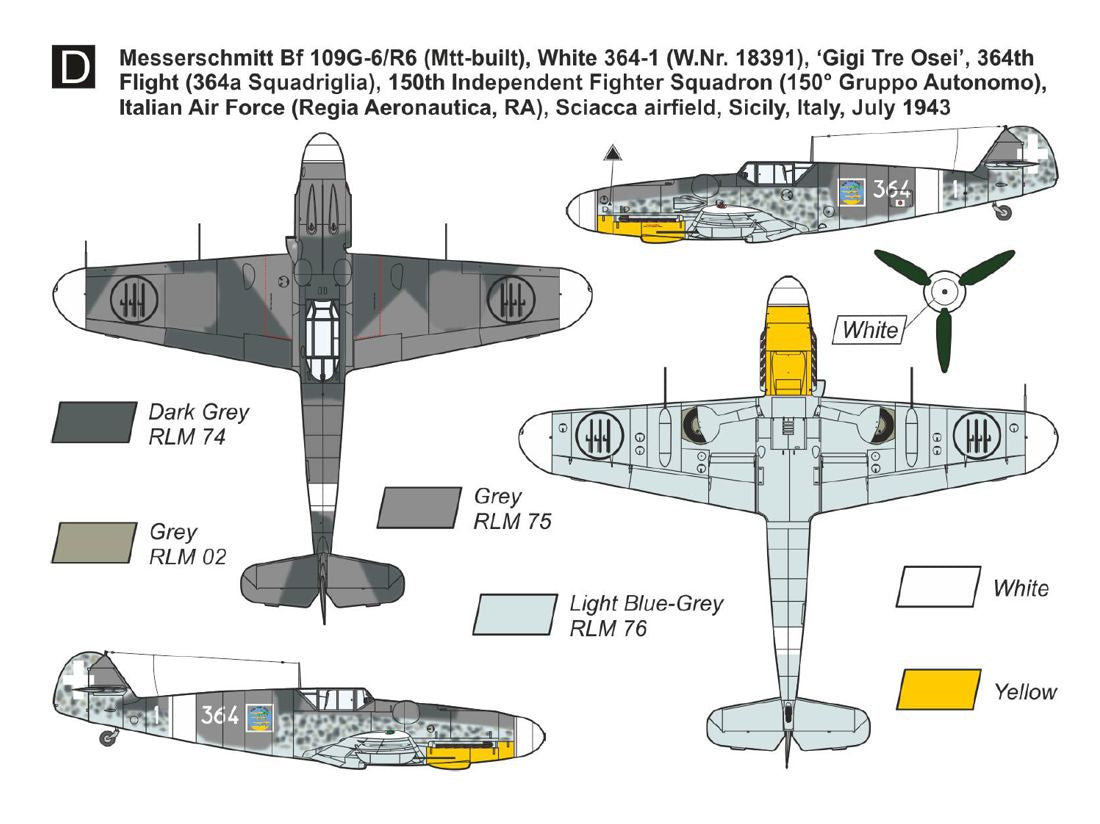 Mark I Models MKM144195 1:144 Messerschmitt Bf-109G-6 'Mediterranean Theatre' (2in1)