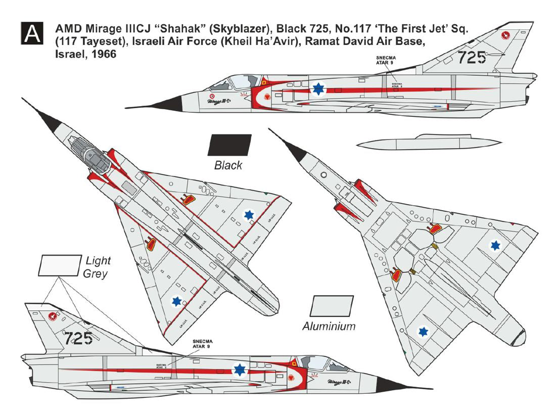 Mark I Models MKM144196 1:144 Dassault_Mirage IIICJ 'Shahak in IAF Service' 3D designed canopy from metal mould