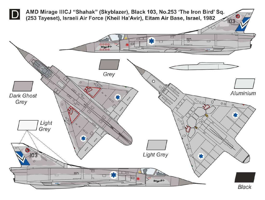 Mark I Models MKM144196 1:144 Dassault_Mirage IIICJ 'Shahak in IAF Service' 3D designed canopy from metal mould