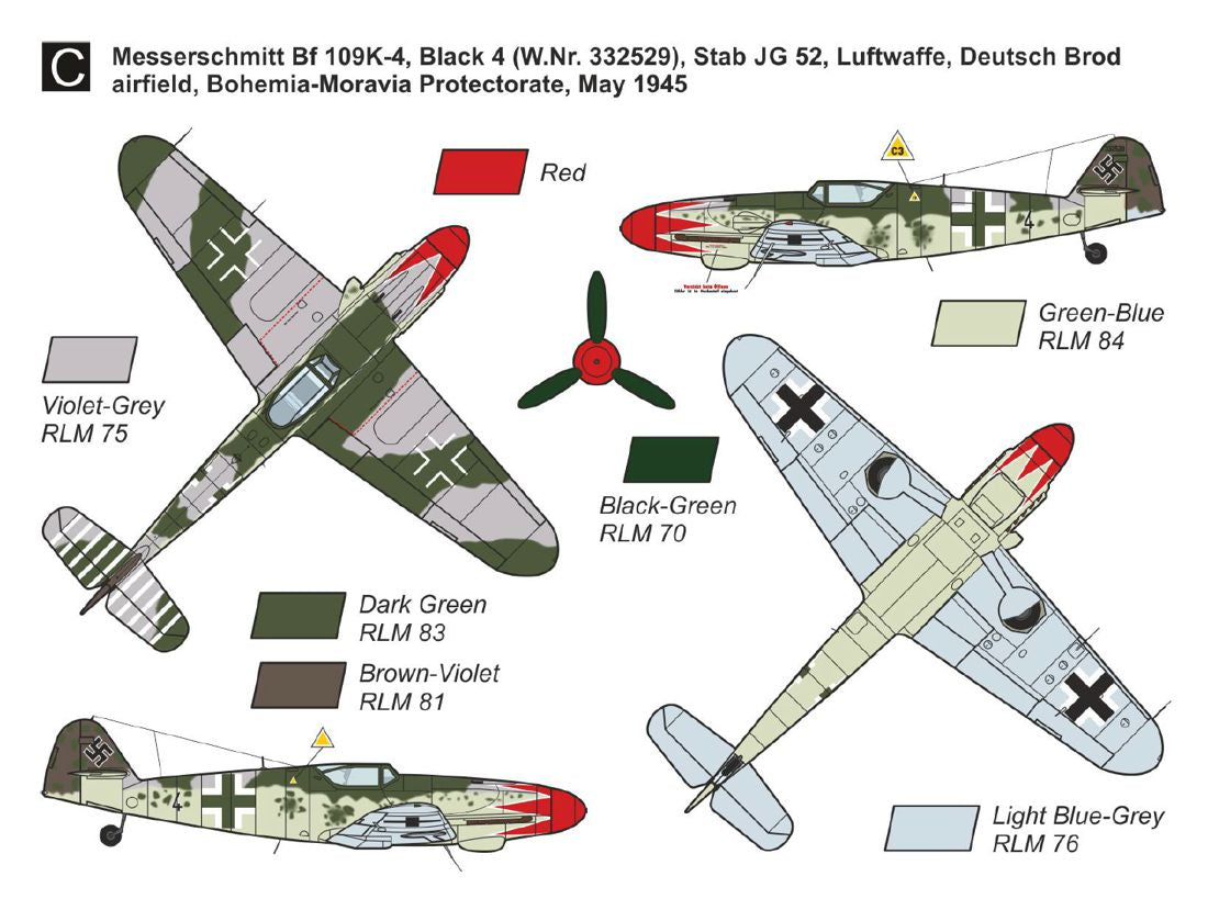 Mark I Models MKM144197 1:144 Messerschmitt Bf-109K-4 'Konrad' (2in1) (two kits included)