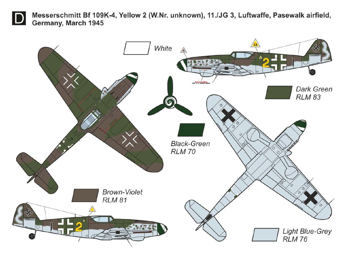 Mark I Models MKM144197 1:144 Messerschmitt Bf-109K-4 'Konrad' (2in1) (two kits included)