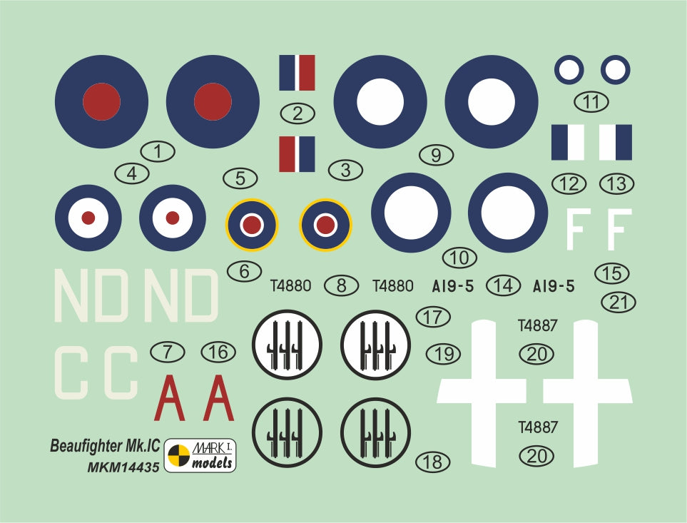 Mark I Models MKM14435 1:144 Bristol Beaufighter Mk.IC 'Coastal Patrol'