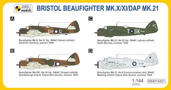 Mark I Models MKM14451 1:144 Bristol Beaufighter Mk.X/Mk.XI/Mk.21 'RAAF Service'