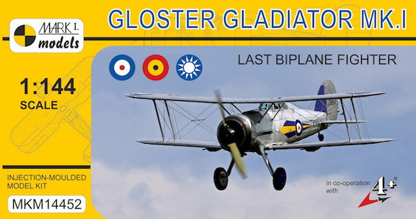Mark I Models MKM14452 1:144 Gloster Gladiator Mk.I Last Biplane Fighter (decals for RAF, Belgian AF, Chinese Nationalist AF)
