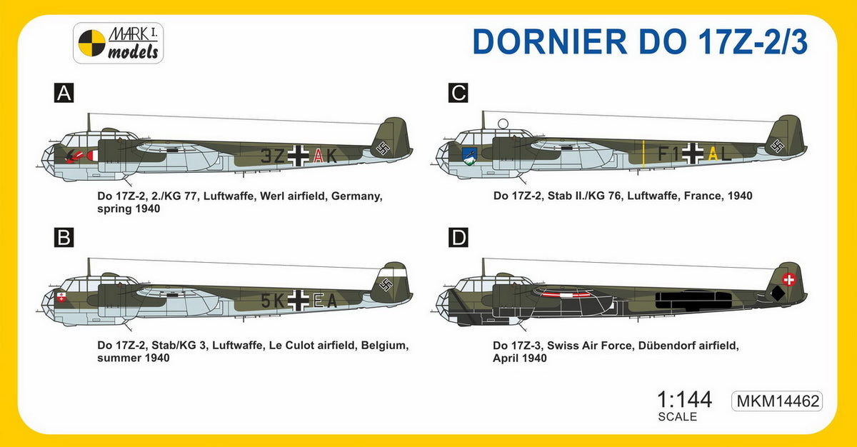 Mark I Models MKM14462 1:144 Dornier Do-17Z-2/3 'Western Front'