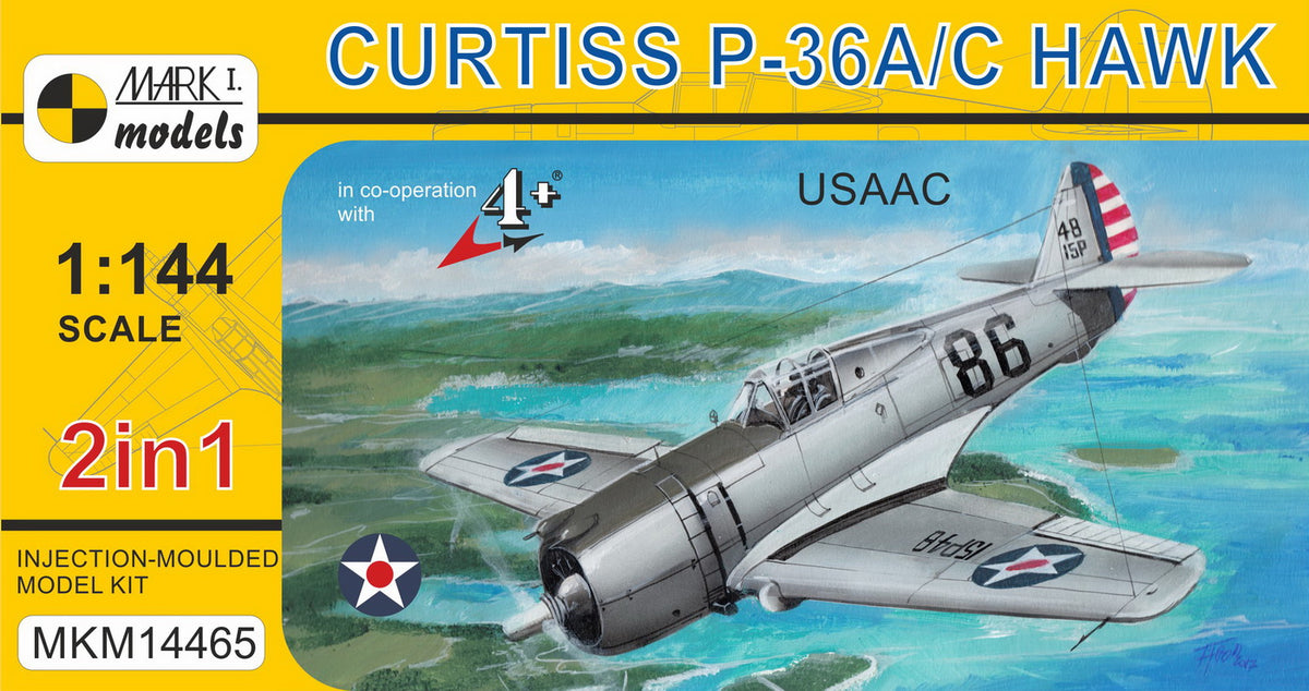 Mark I Models MKM14465 1:144 Curtiss P-36 Hawk 'USAAC' (2in1 = 2 kits in 1 box) (USAAC)