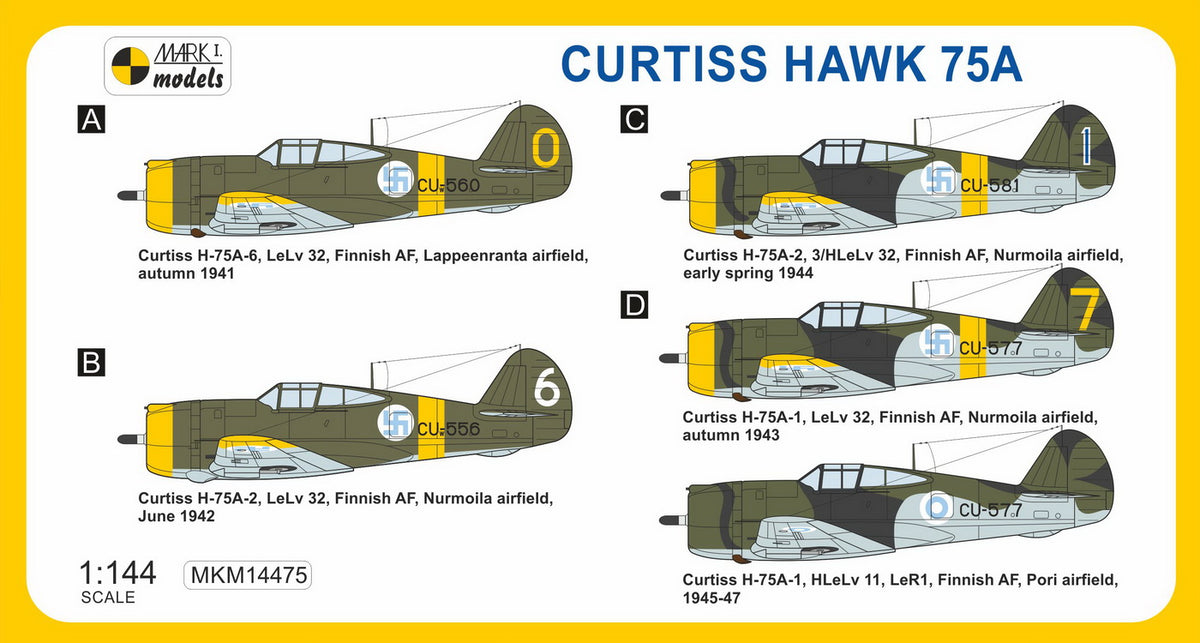 Mark I Models MKM14475 1:144 Curtiss H-75A 'Ilmavoimat' (Finnish AF)