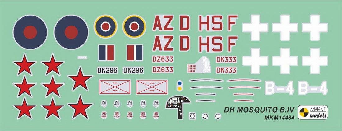 Mark I Models MKM14484 1:144 de Havilland Mosquito B.IV/PR.IV 'Swift Warrior' (RAF, Swiss AF, Soviet AF)