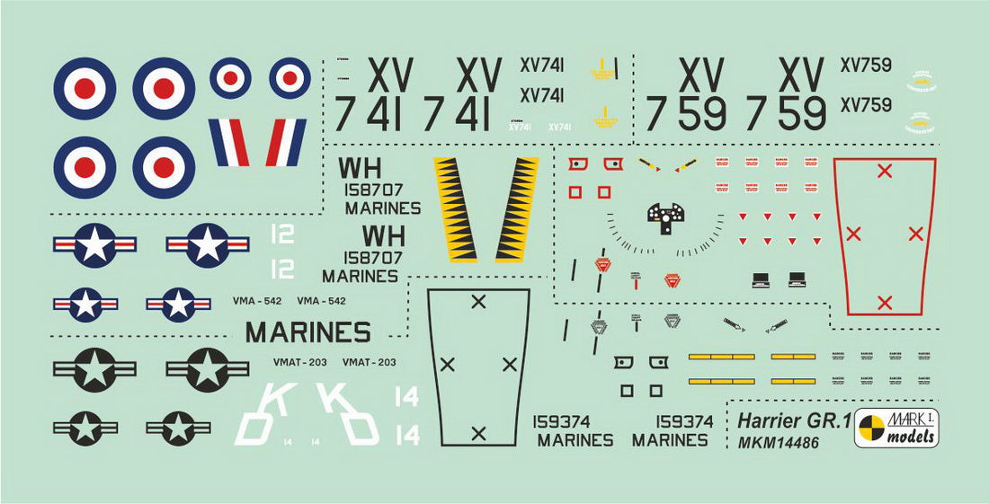 Mark I Models MKM14486 1:144 BAe Harrier GR.1A/AV-8A/C