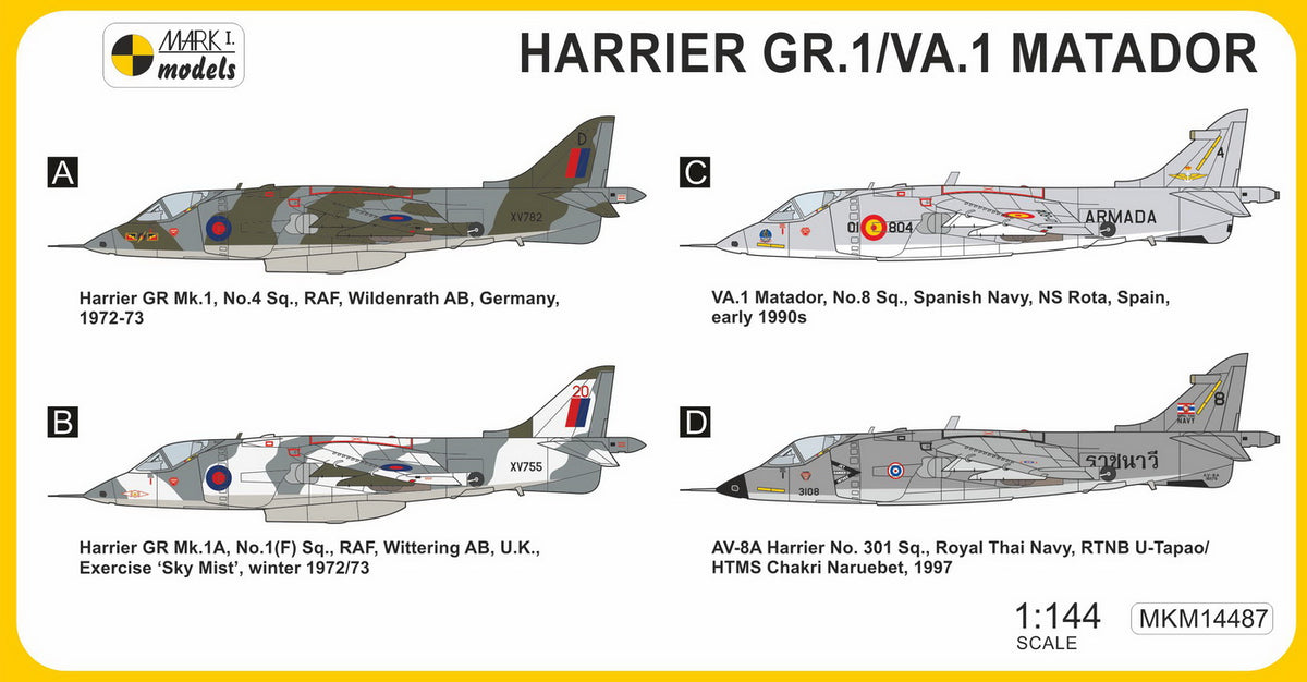 Mark I Models MKM14487 1:144 BAe Harrier GR.1/VA.1 Matador
