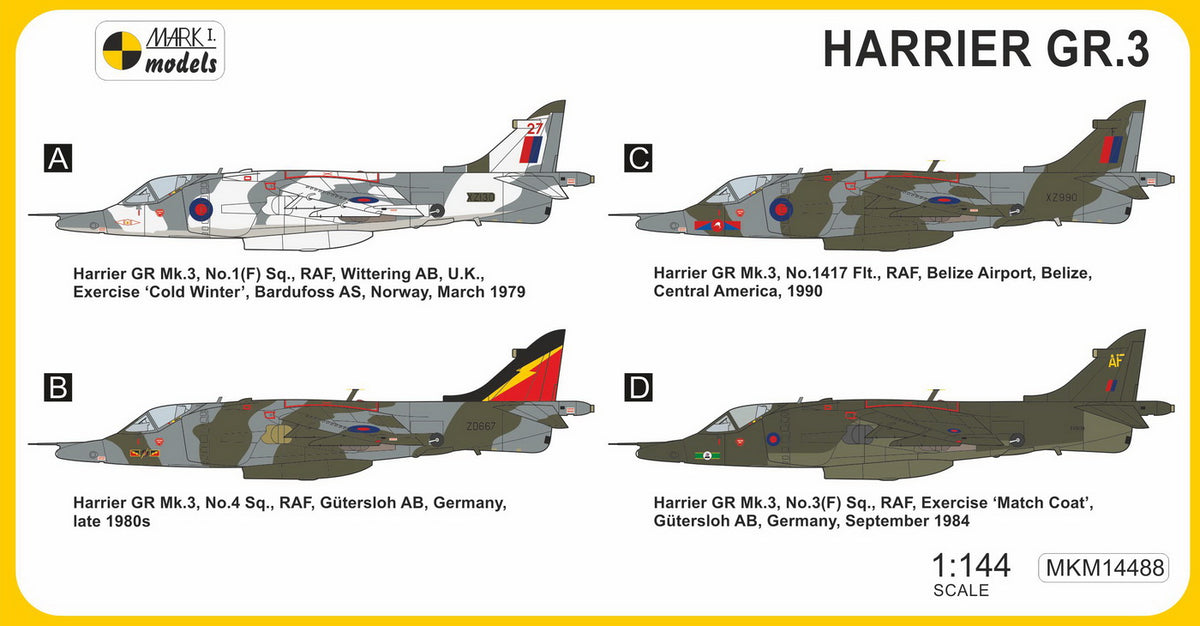 Mark I Models MKM14488 1:144 BAe Harrier GR.3 'Laser Nose'
