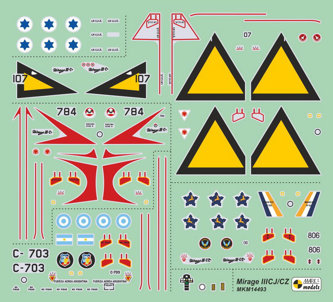 Mark I Models MKM14493 1:144 Dassault-Mirage IIICJ/CZ 'Mach 2 Warrior' (Israeli, Argentinian & South African AF)