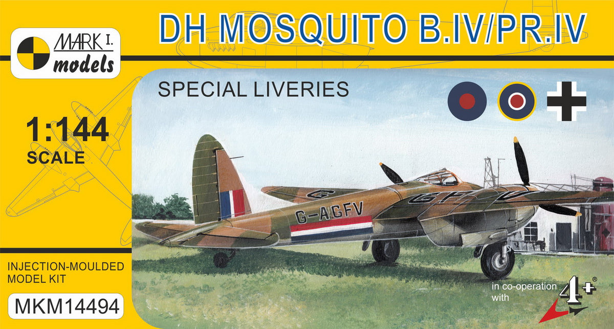 Mark I Models MKM14494 1:144 de Havilland Mosquito B.IV/PR.IV 'Special Liveries' (RAF, BOAC, Luftwaffe)