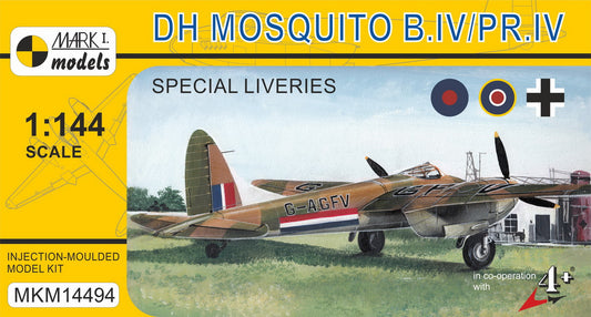 Mark I Models MKM14494 1:144 de Havilland Mosquito B.IV/PR.IV 'Special Liveries' (RAF, BOAC, Luftwaffe)