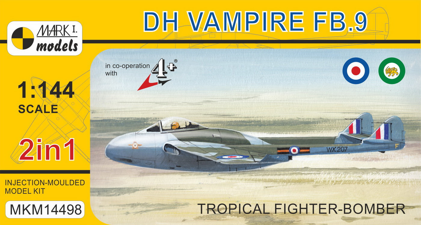 Mark I Models MKM14498 1:144 de Havilland Vampire FB.9 'Tropical Fighter-Bomber' (2in1 = 2 kits in 1 box)