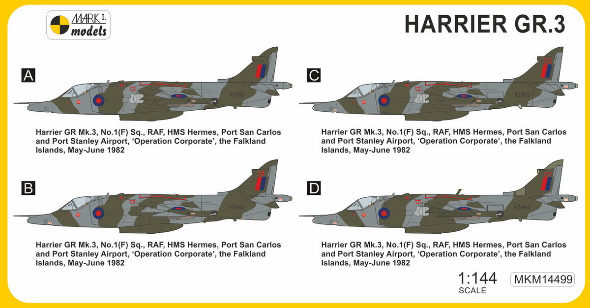 Mark I Models MKM14499 1:144 BAe Harrier GR.3 'Operation Corporate'