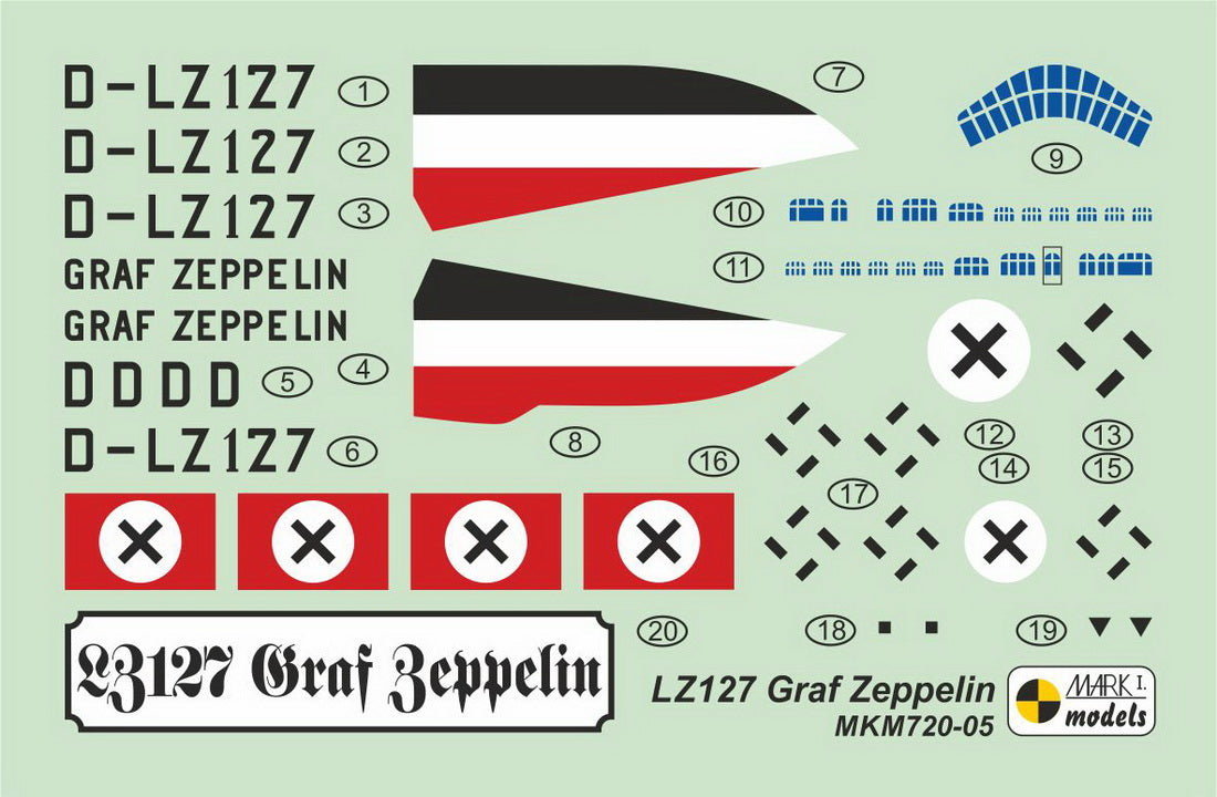Mark I Models MKM720-05 1:720 Zeppelin LZ127 Graf Zeppelin (DELAG, DZR)