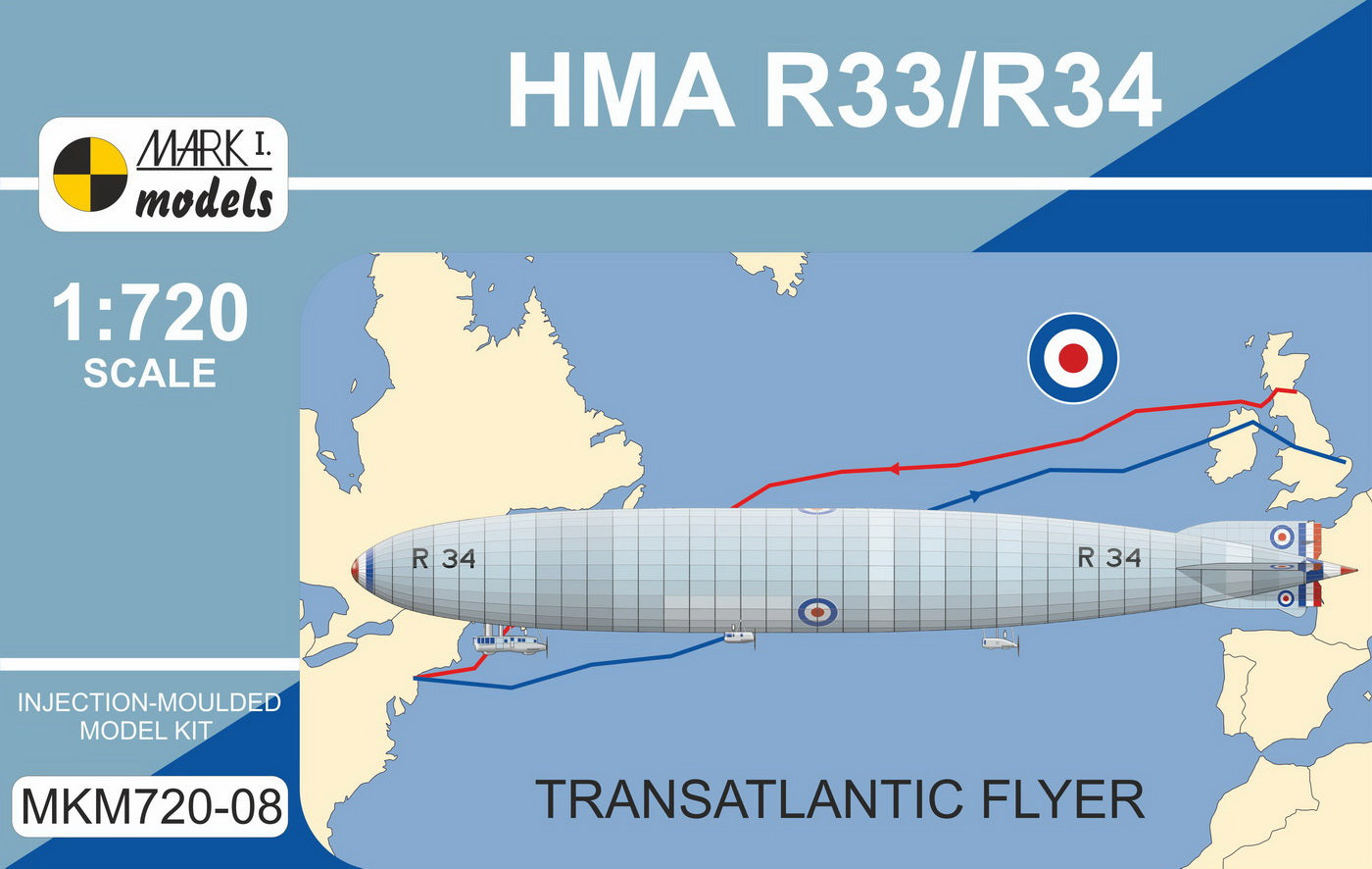 Mark I Models MKM720-08 1:720 HMA R33/R34 (Armstrong Whitworth R33/Beardmore R34 'Transatlantic Flyer'