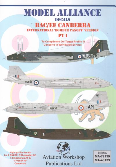 Model Alliance MA-48139 1:48 BAC/EE Canberra Part 1. Bomber Canopy versions in Foreign Service