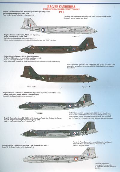 Model Alliance MA-48139 1:48 BAC/EE Canberra Part 1. Bomber Canopy versions in Foreign Service