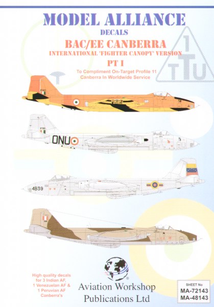 Model Alliance MA-48143 1:48 BAC/EE Canberra Part 1. B(1)58 `Fighter Canopy' versions in Foreign Service
