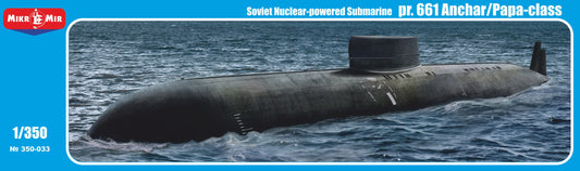 Mikro-Mir 350-33 1:350 Soviet Nuclear-Powered Submarine pr.661 Anchor/Papa-Class