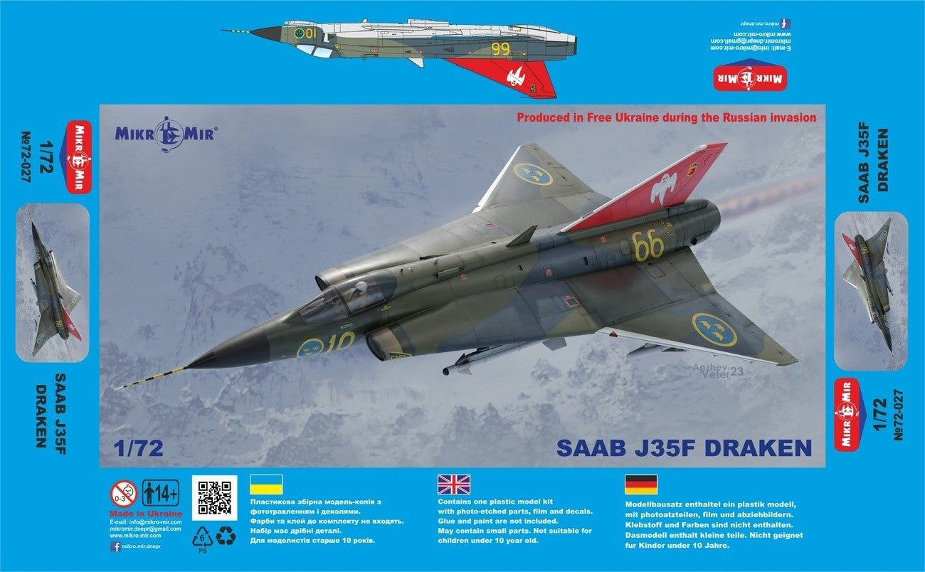 Mikro-Mir 72-027 1:72 Saab J-35F Draken