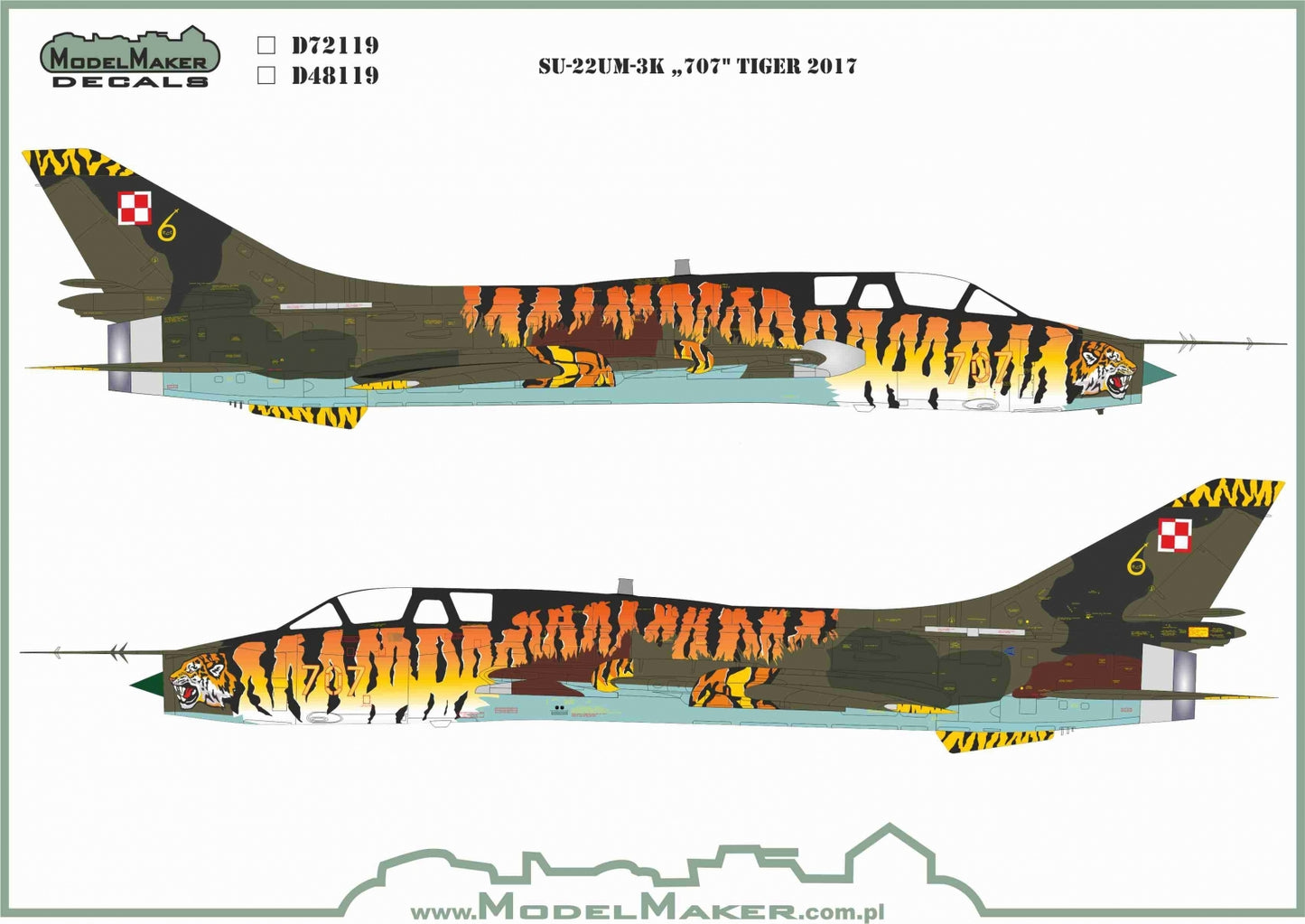 Model Maker MM73003 1:72 Sukhoi Su-22UM-3K 707 Polish Tiger 2017 plastic model kit