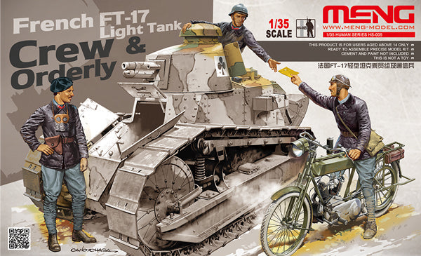 Meng Model HS-005 1:35 French FT-17 Tank Crew and Orderly