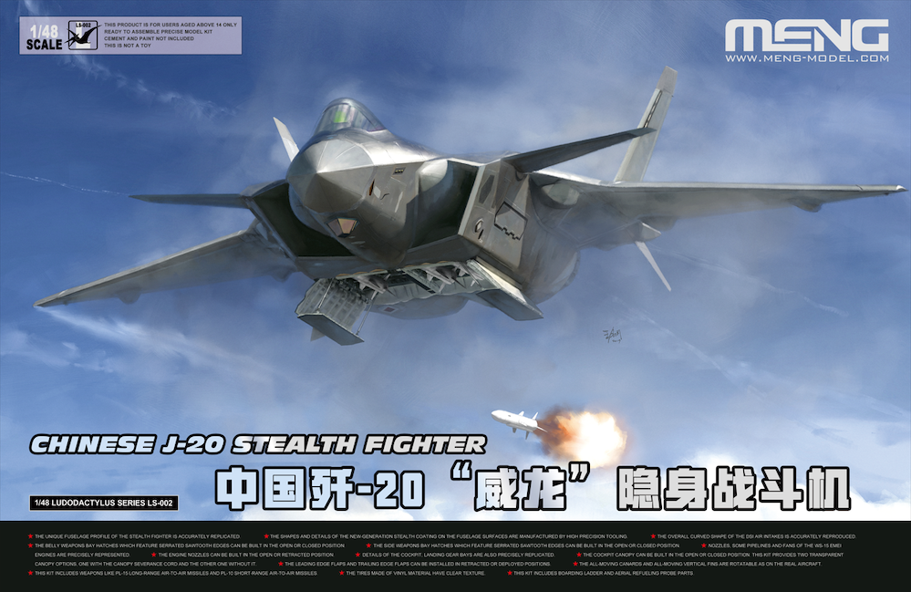 Meng Model LS-002 1:48 Chinese J-20 Stealth Fighter