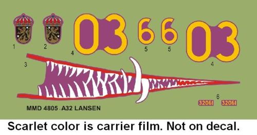 Maestro Models MMD4805 1:48 Saab A-32A 'Lansen' Sharkmouth decals