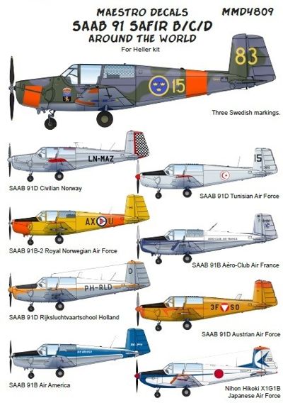 Maestro Models MMD4809 1:48 Saab 91A Safir International