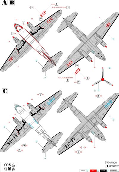 Maestro Models MMD7207 1:72 Curtiss C-46 Commando decal TransAir