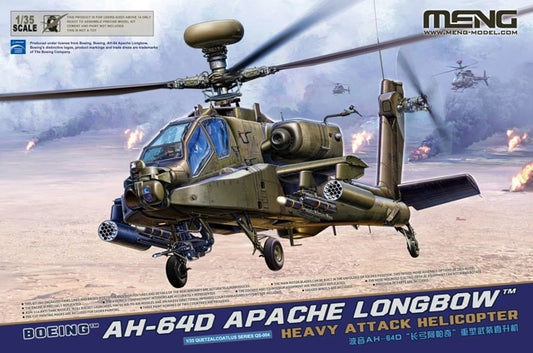 Meng Model QS-004 1:35 AH-64D Apache Longbow Heavy Attack Helicopter