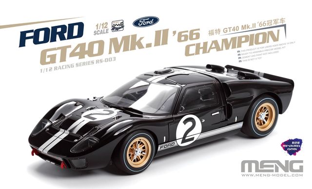 Meng Model RS-003 1:12 Ford GT40 Mk II '66 Champ (Pre-Coloured)