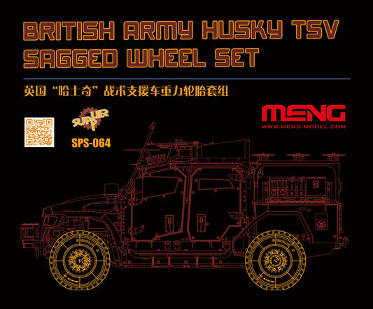 Meng Model SPS-064 1:35 Husky TSV British Army Tactical Support Vehicle Sagged Wheel Set