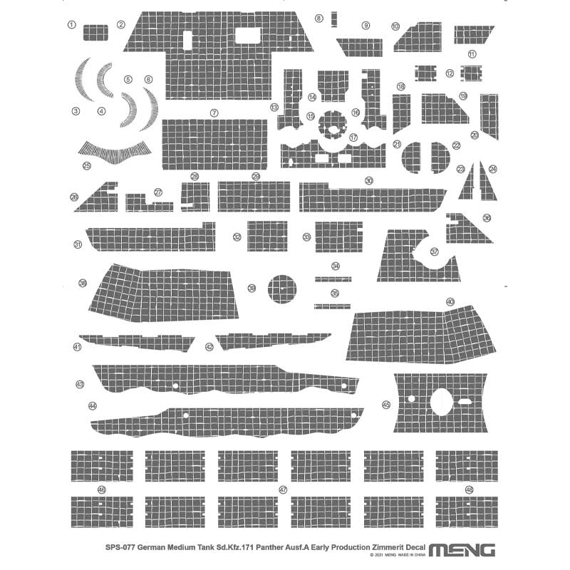 Meng Model SPS-077 1:35 Pz.Kpfw.V Ausf.A Panther Early Decals