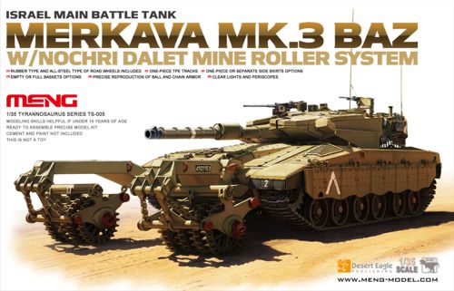 Meng Model TS-005 1:35 Merkava Mk.III BAZ with Nochri Dalet Mine Roller System Israel/IDF Main Battle Tank