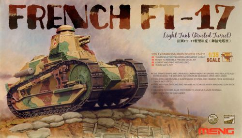 Meng Model TS-011 1:35 French Renault FT-17 Light Tank (Riveted Turret)