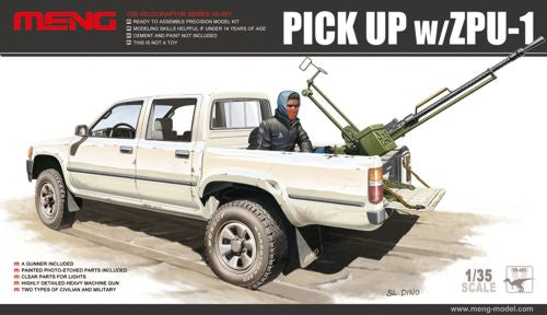 Meng Model VS-001 1:35 Dual Cab Toyota Hi-Lux Pick Up truck with ZPU1 Anti-Aircraft Gun