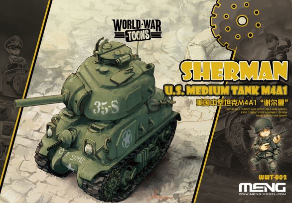 Meng Model WWT-002 World War Toons M4A1 Sherman U.S Tank