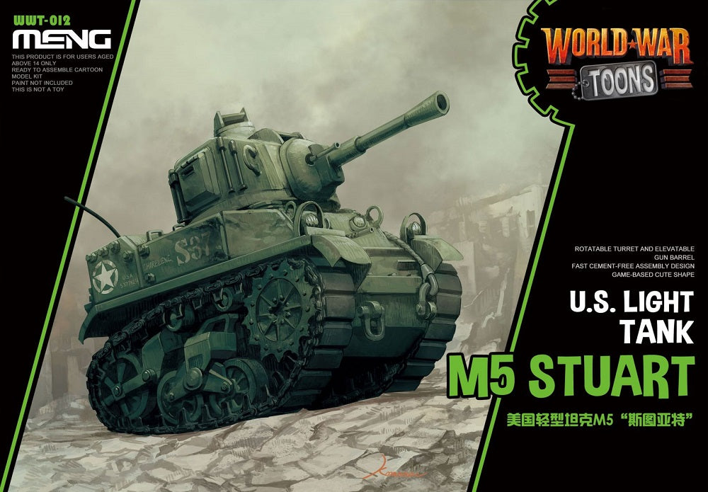 Meng Model WWT-012 World War Toons M5 Stuart US Light Tank