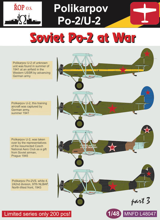 ROP o.s. MNFD48047 1:48 Polikarpov PO-2/U-2 - Soviet the PO-2 at War Part 3