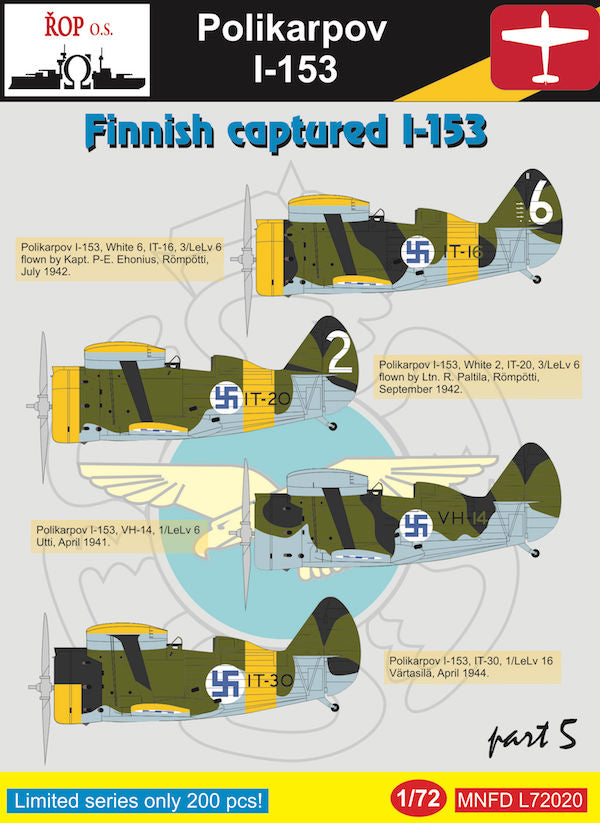 ROP o.s. MNFDL72020 1:72 Polikarpov I-153 - Finnish Captured I-153 Part 5