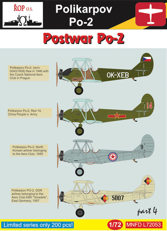 ROP o.s. MNFDL72053 1:72 Polikarpov PO-2/U-2 - Postwar PO-2 Part 4