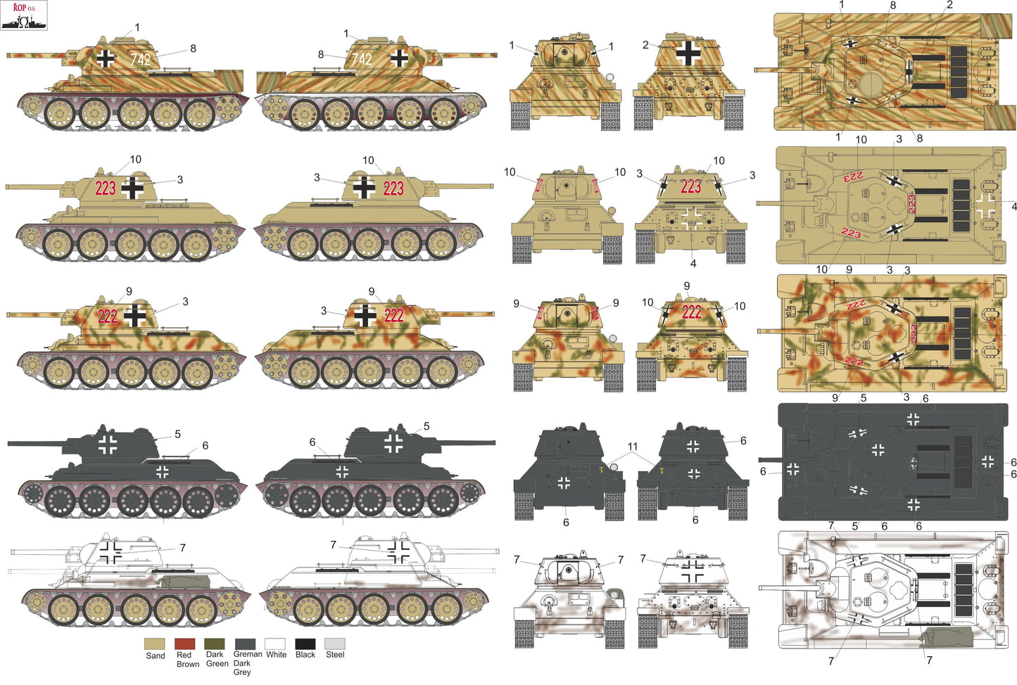 ROP o.s. MNFDT72021 1:72 Soviet T-34/76 Model 1943 - German Captured T-34 Part 2